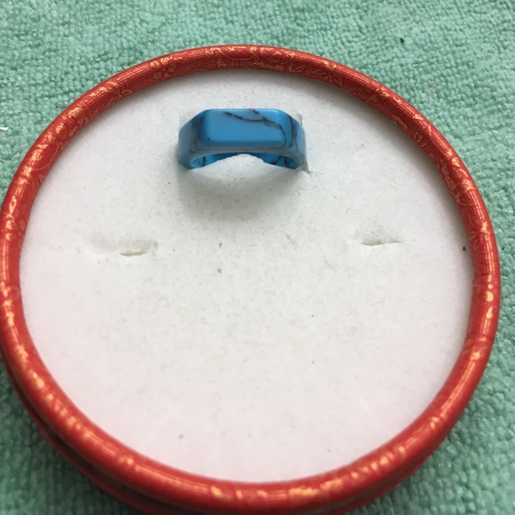 Howlite Turquoise Matrix Ring - Picture 6 of 10
